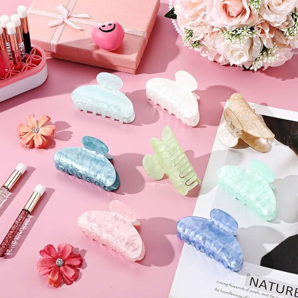 Large Non-slip Acrylic Hair Claw Clips Set - Perfect for Thick & Thin Hair - Picture 6 of 6